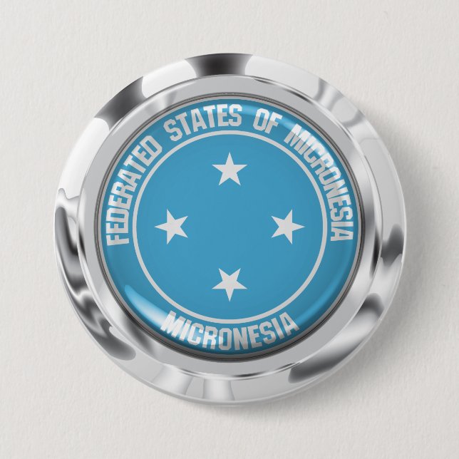 Micronesia Round Emblem Button (Front)