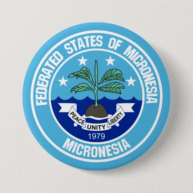 Micronesia Round Emblem Button (Front)
