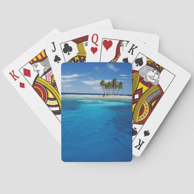 Micronesia, Tonowas, View of idyllic tropical Poker Cards (Back)
