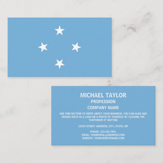 Micronesian Flag, Federated States of Micronesia Business Card (Front/Back)