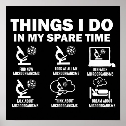 Microorganisms 6 Things I Do In My Spare Time  Poster