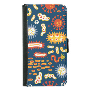 Microorganisms Dark Blue: Biology Pattern Samsung Galaxy S5 Wallet Case
