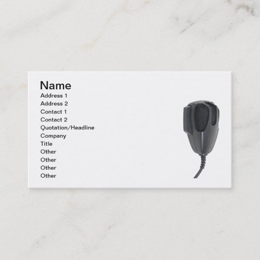 Customizable Microphone020511, Name, Address 1, Address 2, C... Business Cards