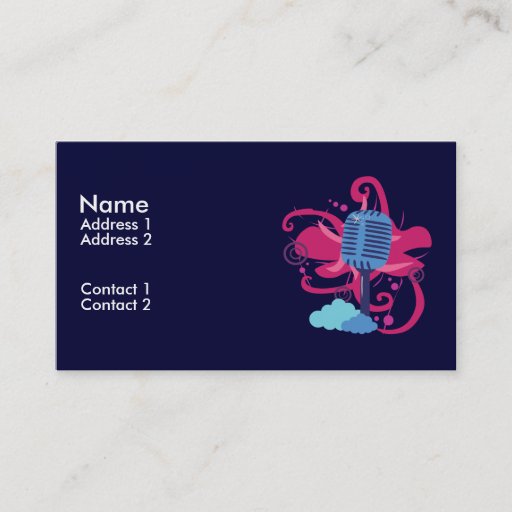 Customizable Microphone Art Explosion Business Cards