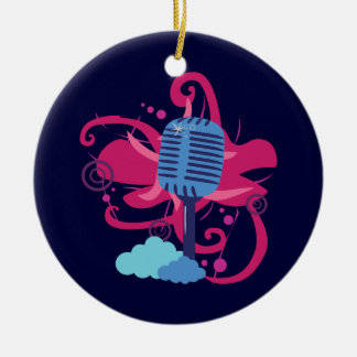 Microphone Art Explosion Ceramic Ornament