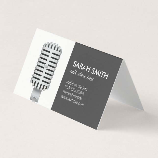 Microphone | Blogger Business Card (Front)