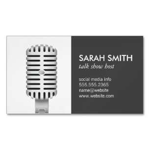 Microphone Blogger Business Card Magnet