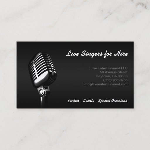 Customizable "Microphone" Business Card w/ez fill