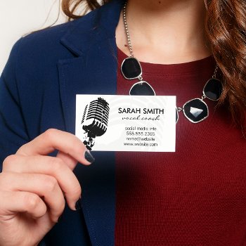 Microphone Business Card by lovely_businesscards at Zazzle