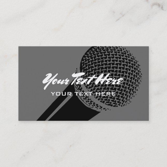 Microphone business card template logo design (Front)
