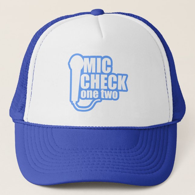 Microphone Checker Trucker Hat (Front)