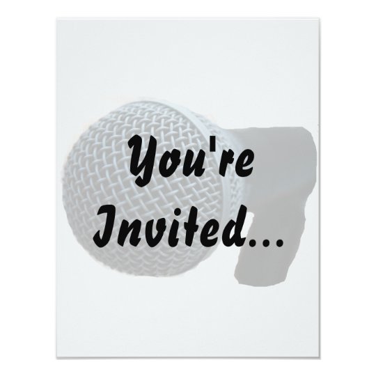 Microphone close up mic cutout design card