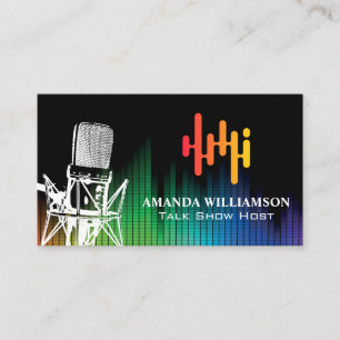 Microphone   Colorful Digital Equalizer Business Card