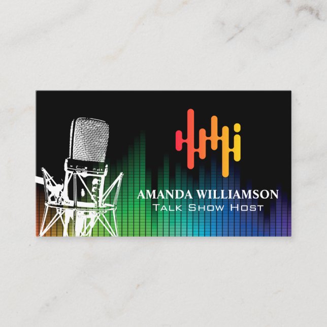 Microphone | Colorful Digital Equalizer Business Card (Front)