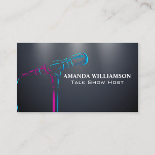 Microphone Colorful   Entertainment Singing Business Card
