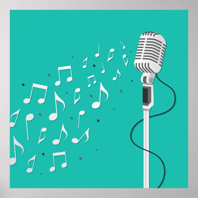 Microphone Cool Illustration Poster (Front)