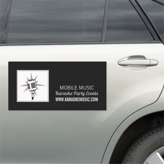 Microphone Design, Karaoke Event Organizer Car Magnet (In Situ)