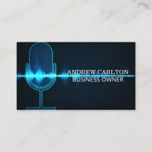 Microphone Digital Sound Wave Business Card