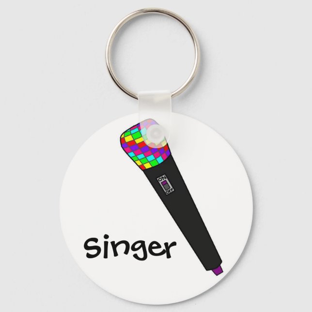 microphone disco keychain (Front)