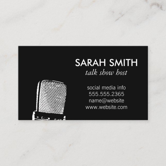 Microphone / Entertainment Business Card (Front)