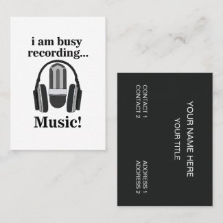 Microphone Headphone Recording Music Business Card