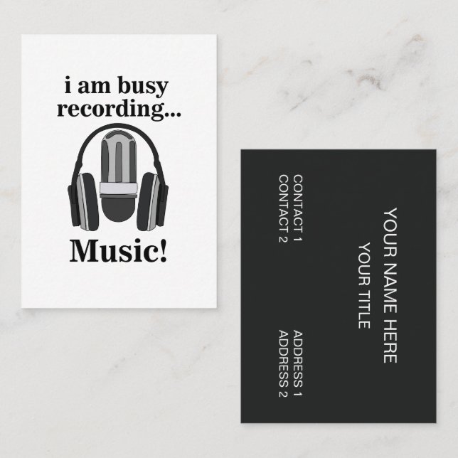 Microphone Headphone Recording Music Business Card (Front/Back)