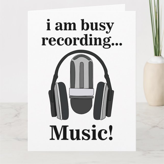 Microphone Headphone Recording Music Card (Front)