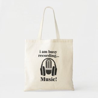Microphone Headphone Recording Music Tote Bag