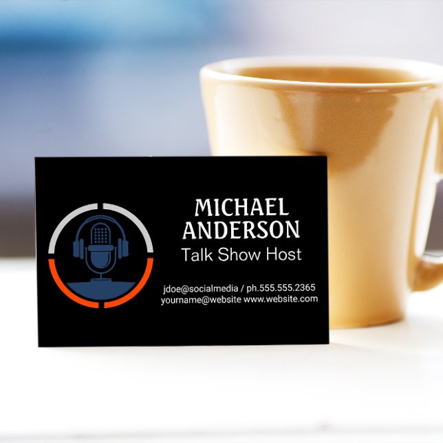 Microphone Headphones Icon Business Card (Creator Uploaded)