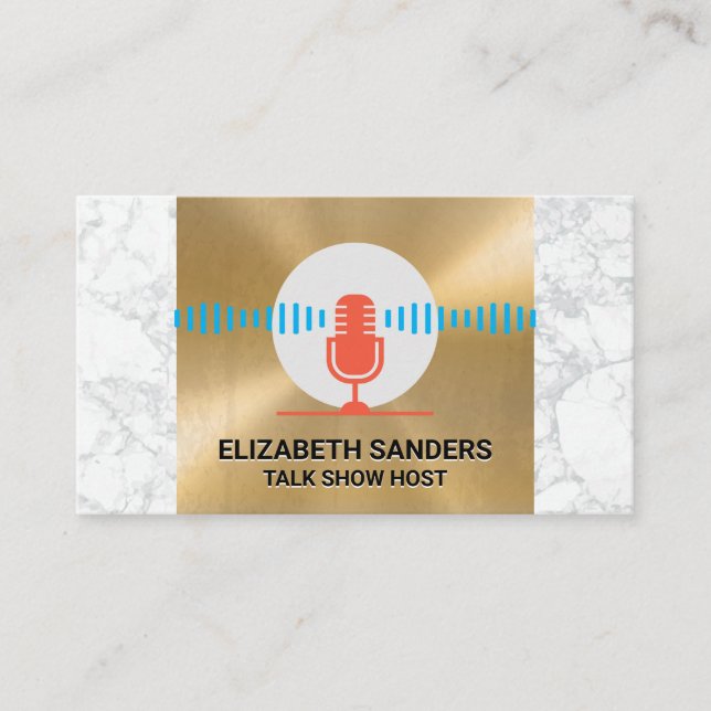 Microphone Icons | Radio Talk and Marble Business Card (Front)