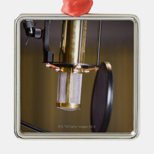 Microphone in Studio Metal Ornament