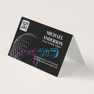 Microphone Logo Podcast Vlogger Business Card