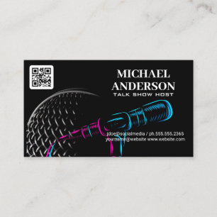 Microphone Logo Podcast Vlogger Business Card