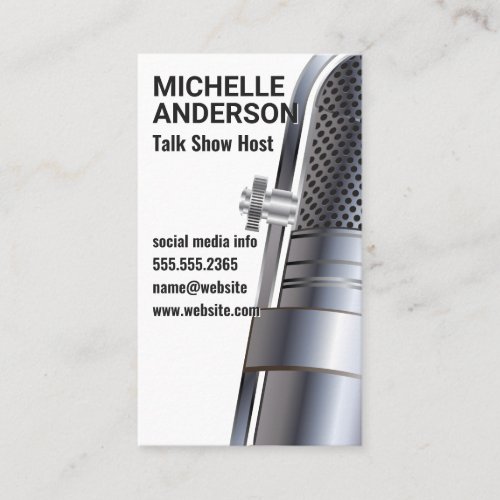 Microphone Metallic Business Card