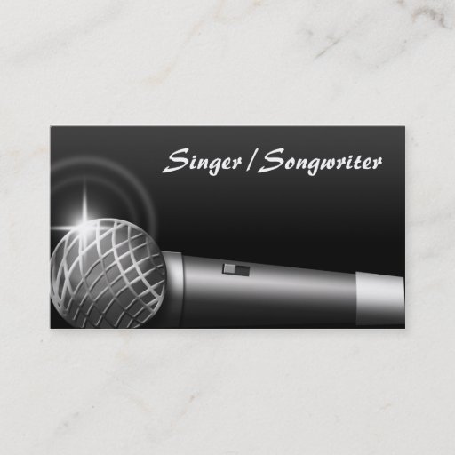 Customizable Microphone Music Business Cards