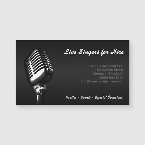 Microphone Music Magnetic Business Card