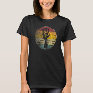 Microphone Music Musician Singer Song Retro Style T-Shirt
