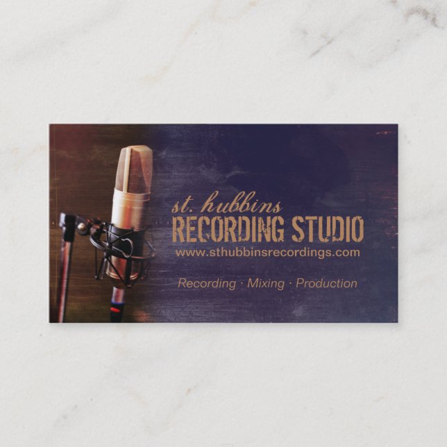 Microphone Music Studio Business Card (Front)