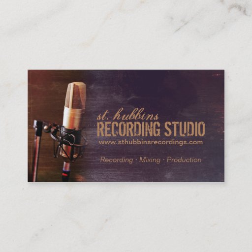 Customizable Microphone Music Studio Business Card