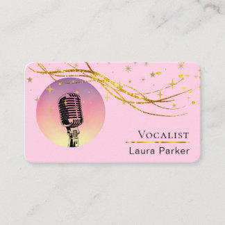 Microphone Music Vocalist Voice Over Artist Business Card