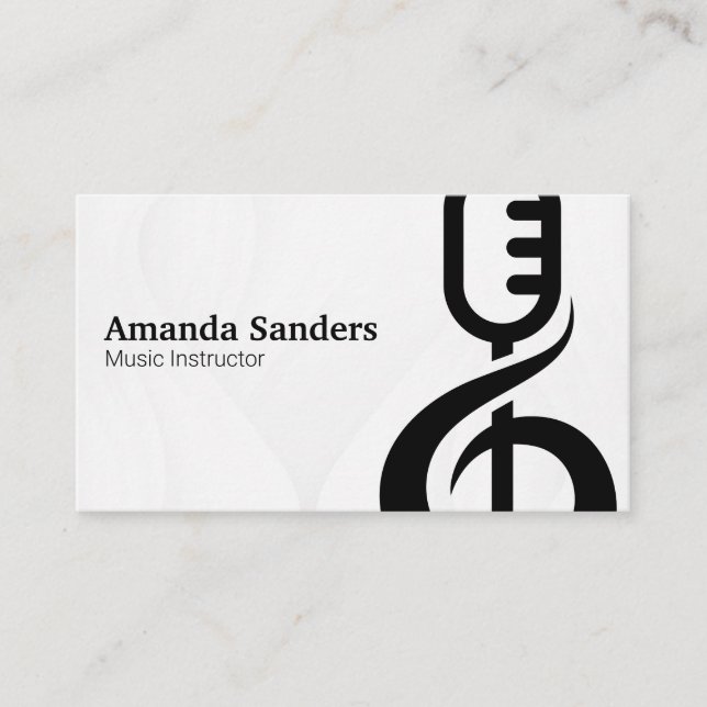 Microphone Musical Note Graphic Business Card (Front)