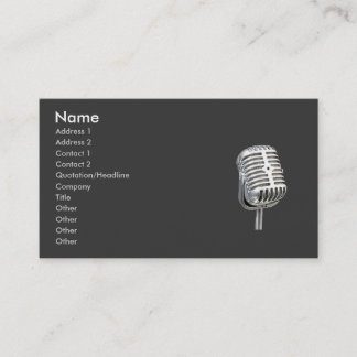 microphone old style business card