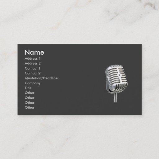 Customizable microphone old style business card