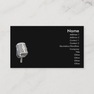 microphone old style business card left