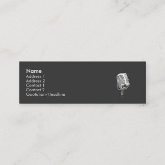 microphone old style skinny business card