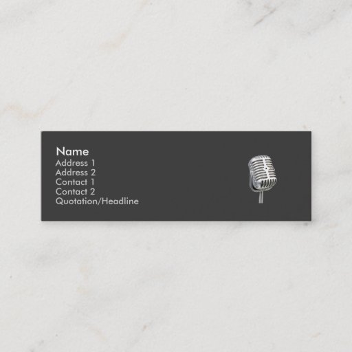 Customizable microphone old style skinny business card