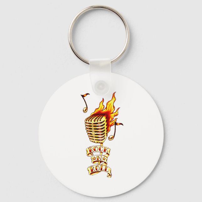 Microphone on fire keychain (Front)