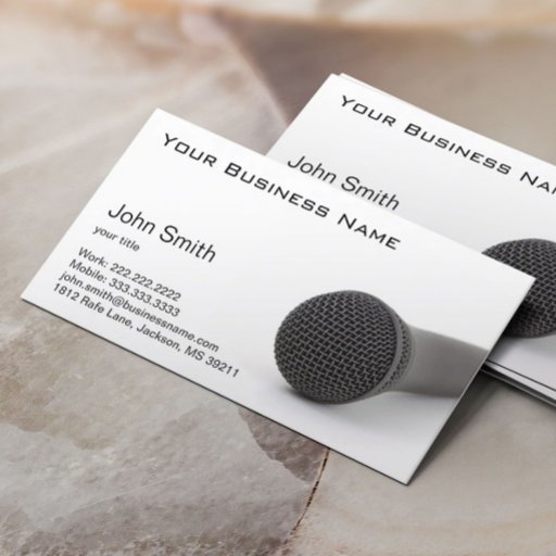 Customizable Microphone on the Floor business card