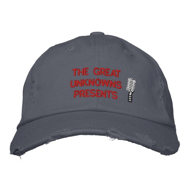 microphone_Page_1, THE GREAT UNKNOWNS PRESENTS Embroidered Baseball Hat (Front)