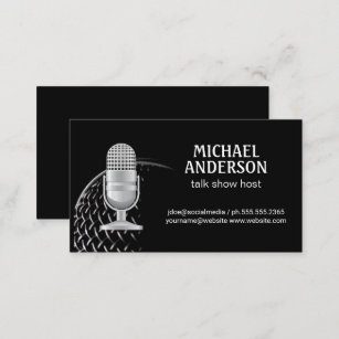 Microphone   Podcast Host Business Card